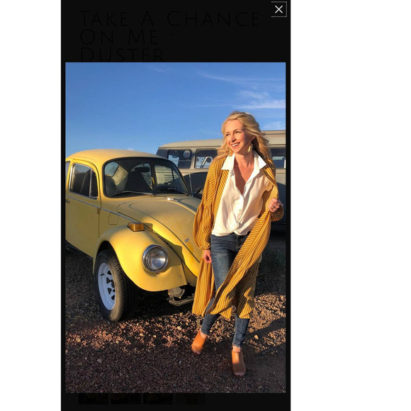 V ery j Striped Woven Duster Long Puff Sleeve,Ruffled Hem Line for - Picture 13 of 14